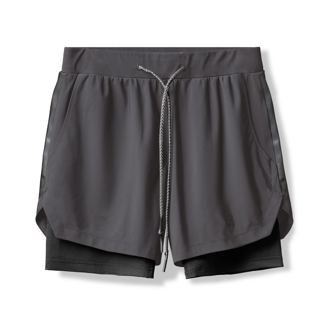 Damer Sportslige Dobbelt-shorts med integreret kompressionsunderbukser og elastisk talje Stilla