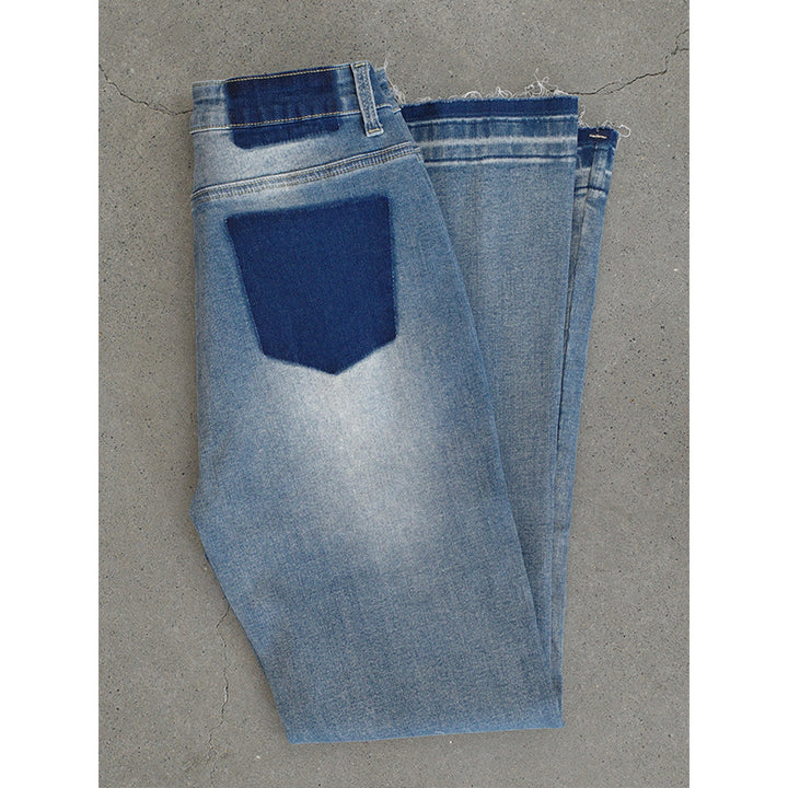 Dame Bootcut Jeans med frynset afslutning Stilla
