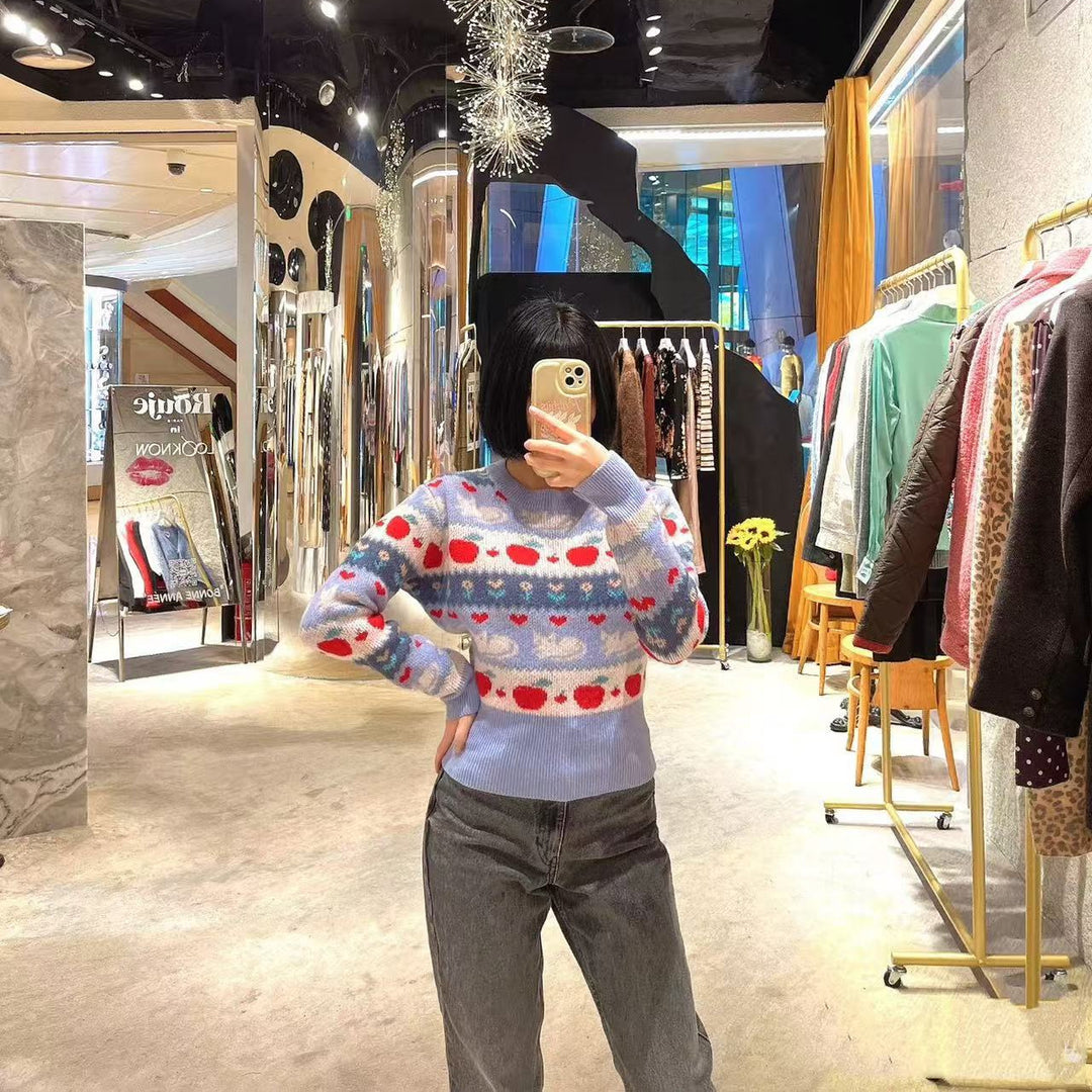Dame sweatshirt med kreativ mønstermix og høj komfort Stilla