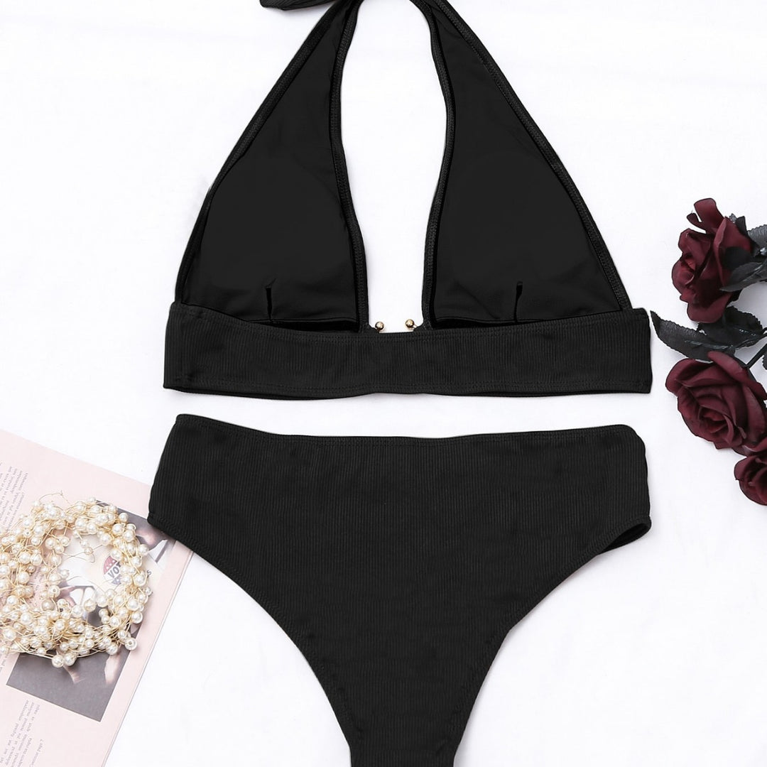 Damer Højskåret Bikini-sæt med Ringdetaljer Stilla
