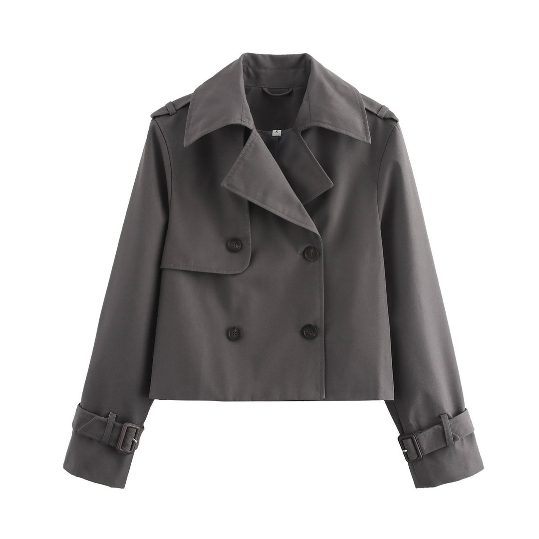 Dame moderne cropped trenchjakke Stilla