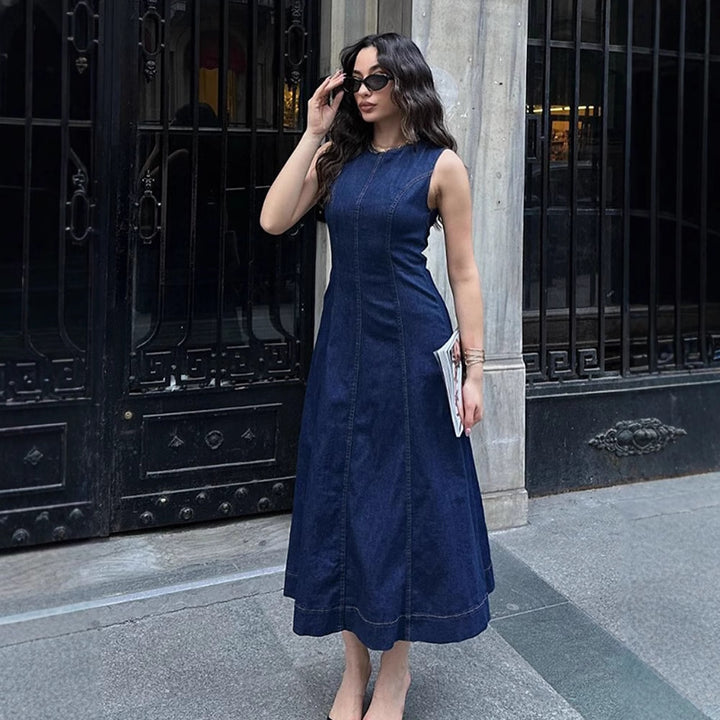 Dame Denim Maxikjole Stilla