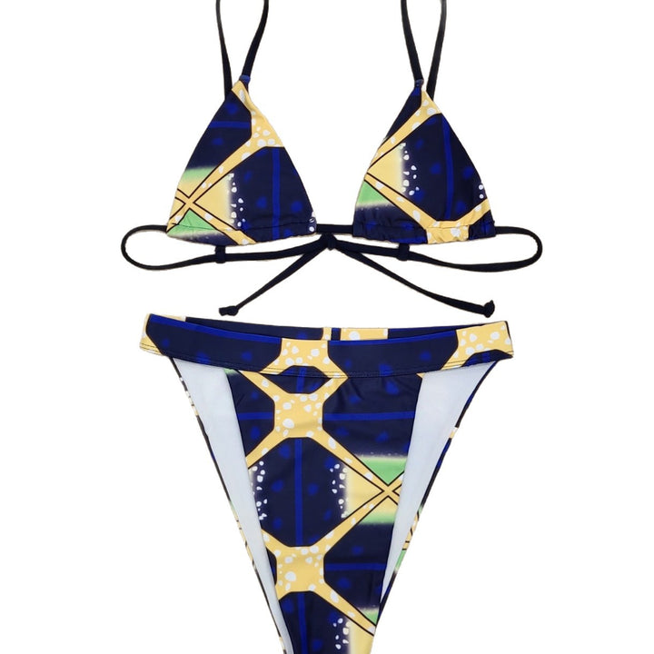 Dame Bikiniset med let Cover-Up og moderne geometrisk design Skovae