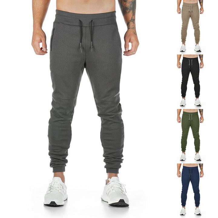 Herrer nan smal skåret sport-joggingbukser med ergonomiske knæindsatser, komfortbund og snøre Skovae