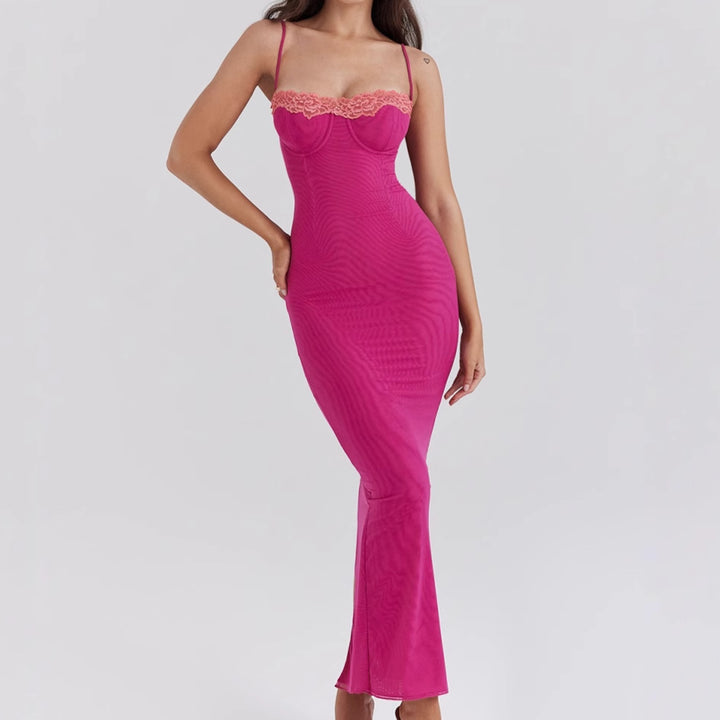 Dame Maxikjole med raffineret bustier-overdel og figurformet snit Stilla