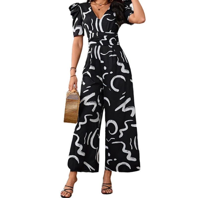 Kvinder Elegant Jumpsuit med Stilfuldt Grafisk Mønster Stilla