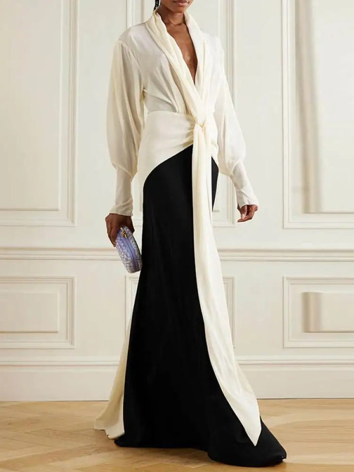 Dame wrap kjole med elegant talje og flydende snit Stilla