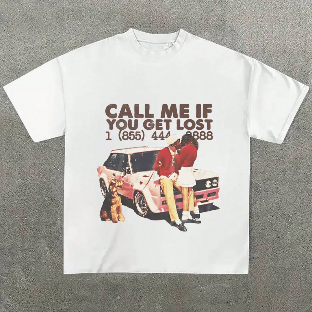 Dame grafik T-shirt med nostalgisk bil-design og fræk tekst Skovae