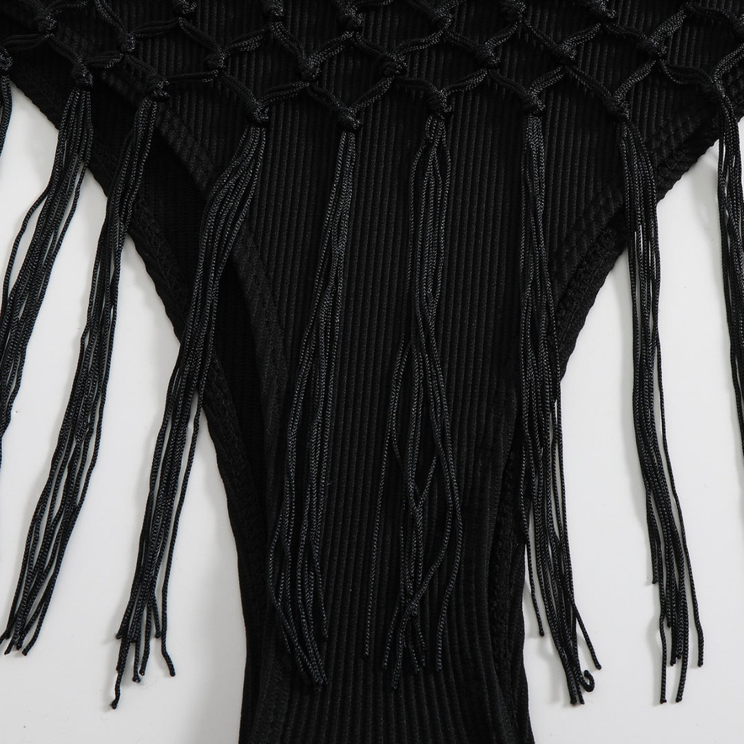 Dame fritids sommer bikini med moderne frynser Skovae