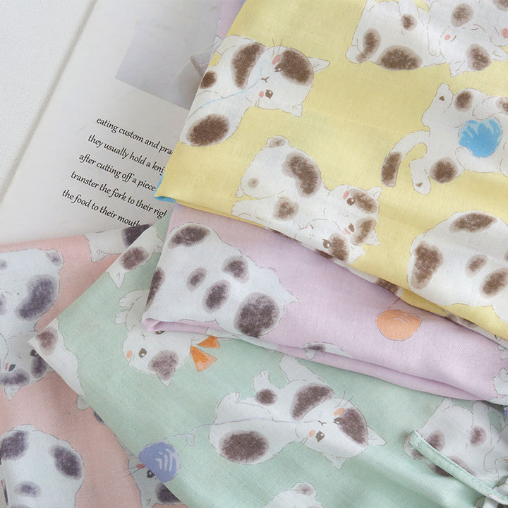 Dame Kortærmet Pyjamasæt med kreativt Dyrdesign og blødt Stof Stilla