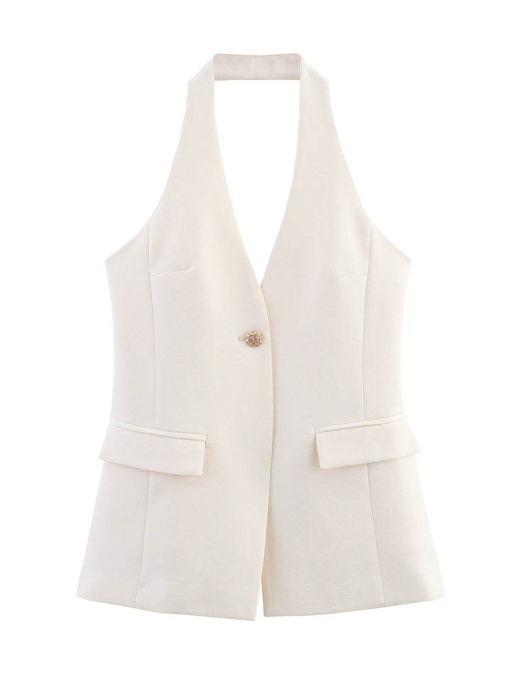 Femme Tailored Halter Blazer Vest Stilla
