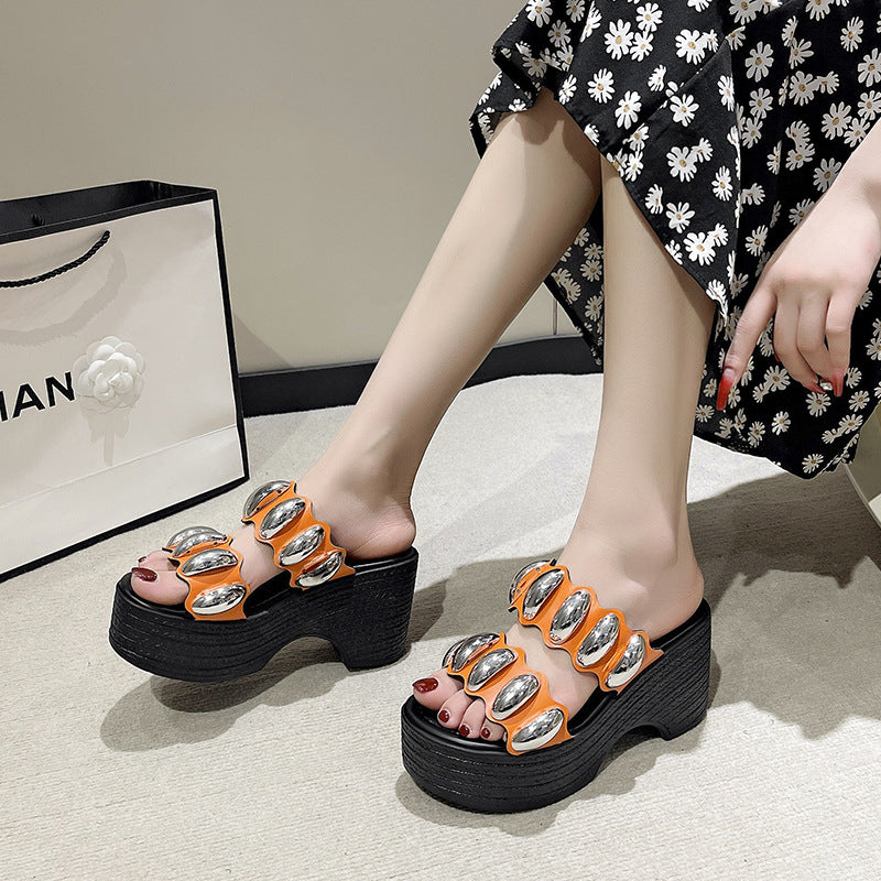 Dame mode Plateau-sandaler med glitrende dekorative sten og skridsikre såler Stilla