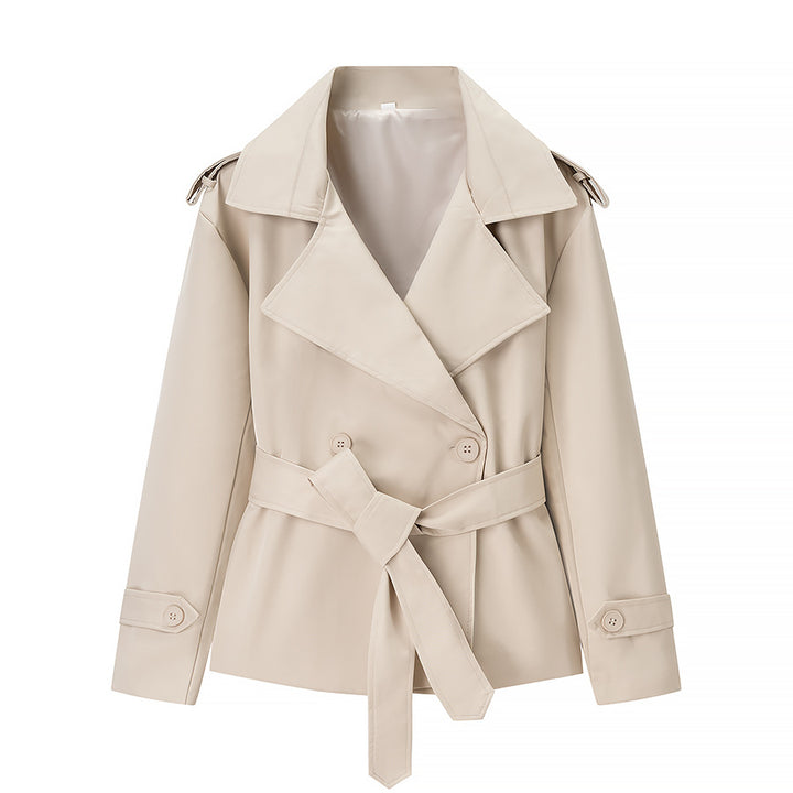 Dame elegant trenchcoat-jakke med taljerbar bælte Stilla