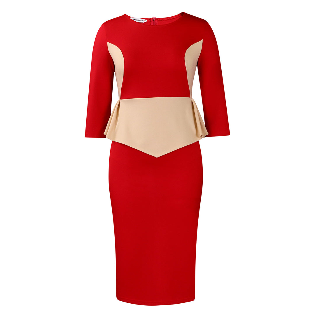 Damekjole med peplum-design og figursyet overdel Stilla