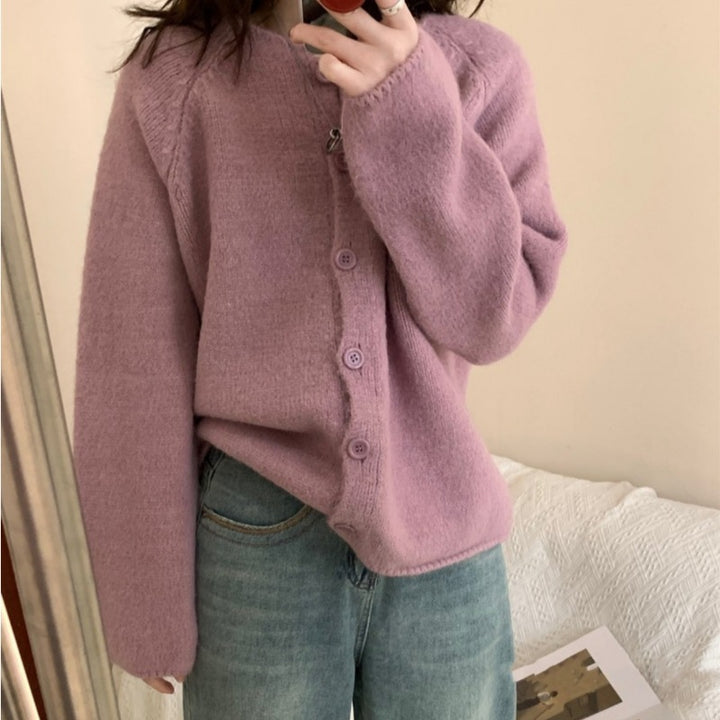 Dame Cozy Cardigan med Knapper og Løs Pasform Stilla