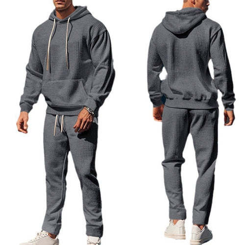 Herrer hverdags-hoodie og joggingbuksesæt lavet af åndbart struktureret materiale Stilla