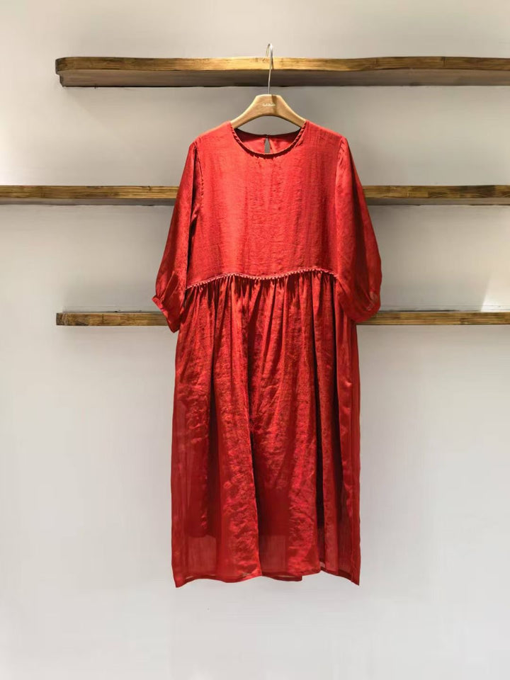 Femme Flydende Maxi-Kjole med Plissé-Kant Stilla