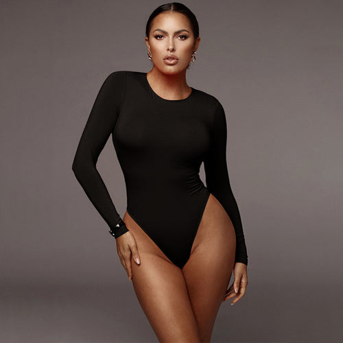 Dame langærmet bodystocking med elegant snit Skovae