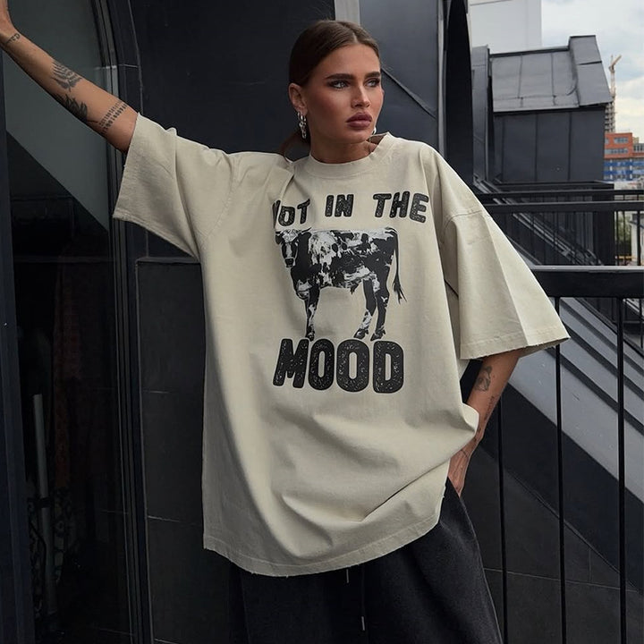 Dame Oversized T-Shirt med iøjnefaldende grafiktryk Stilla