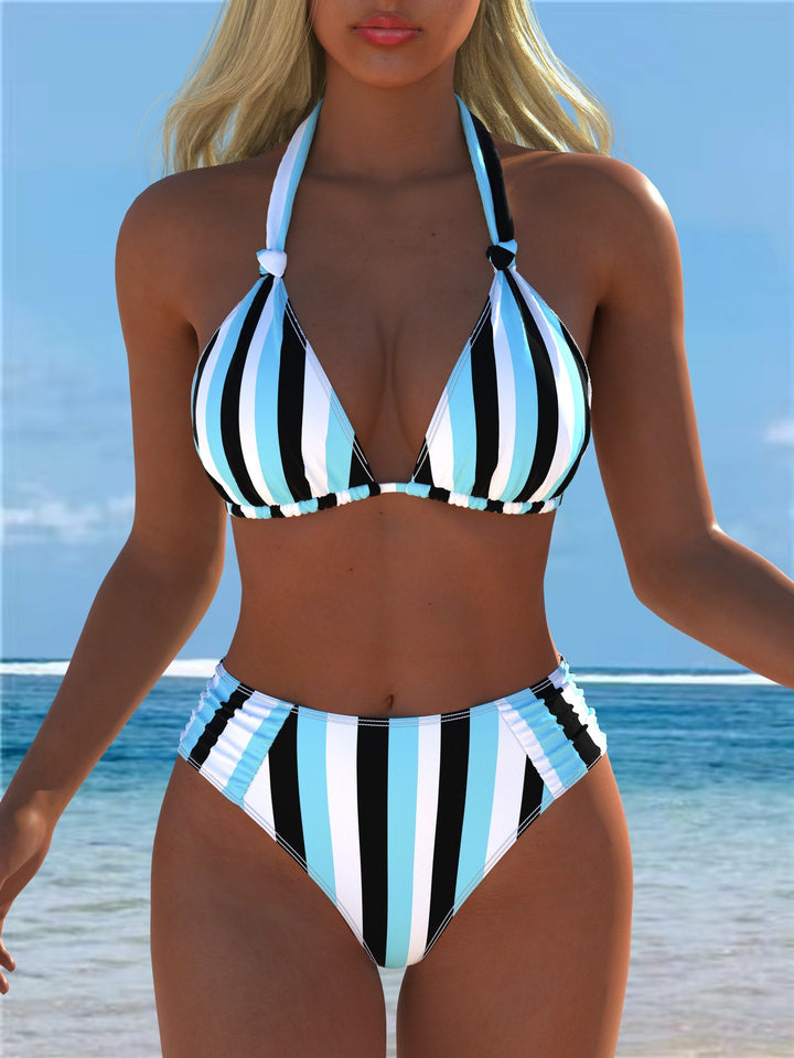 Dame triangle-bikini med høj talje og patriotisk stjernemønster Skovae