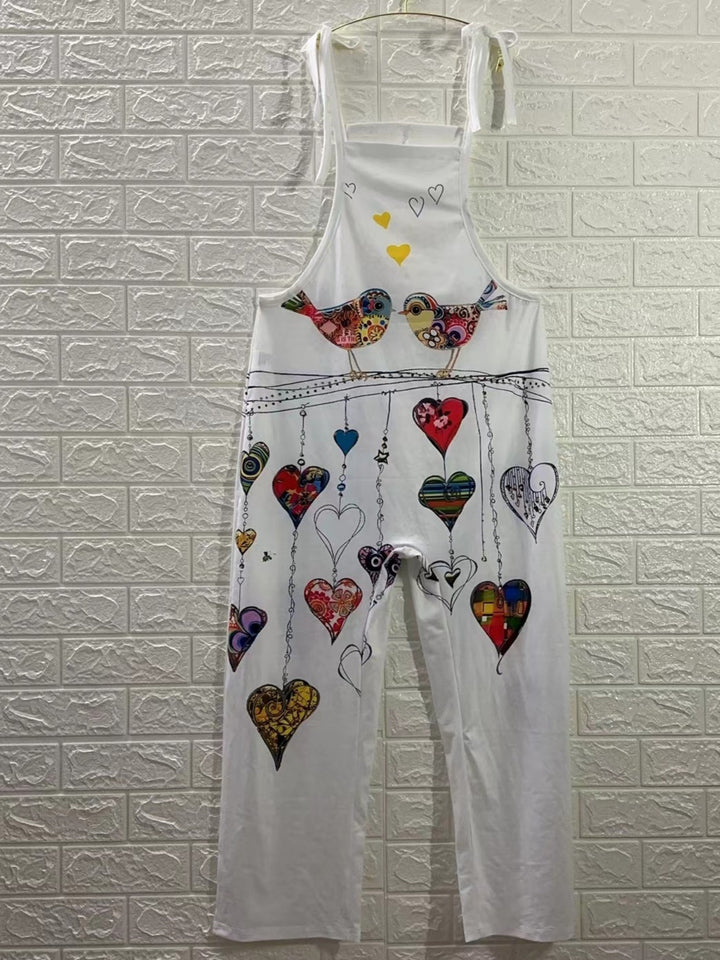Dame Kunstnerisk Tryk Overall Jumpsuit Stilla