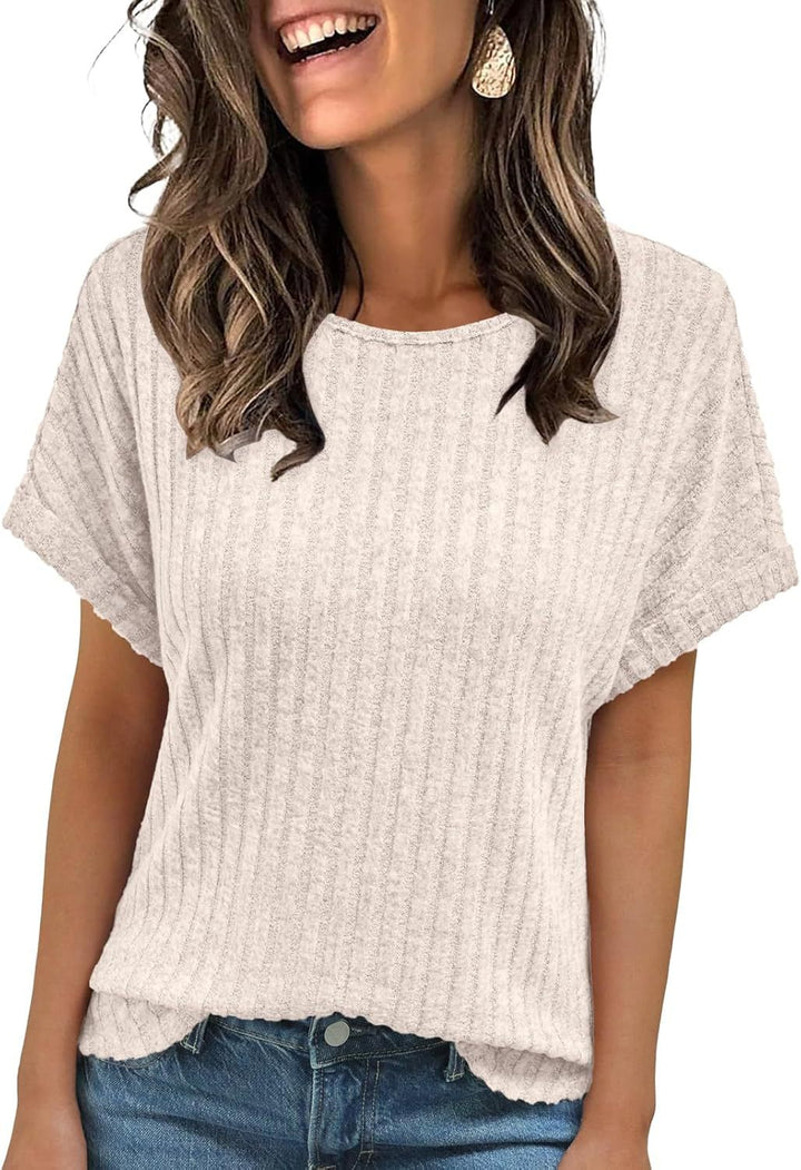 Dame ribstrik top Stilla