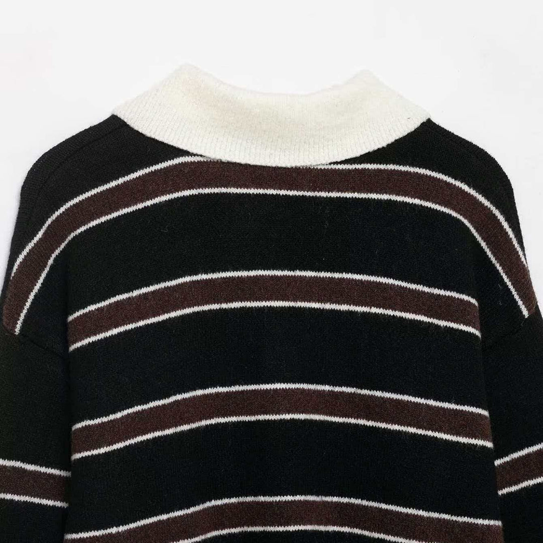 Kvinders afslappede sweater med krave og knaplukning Stilla