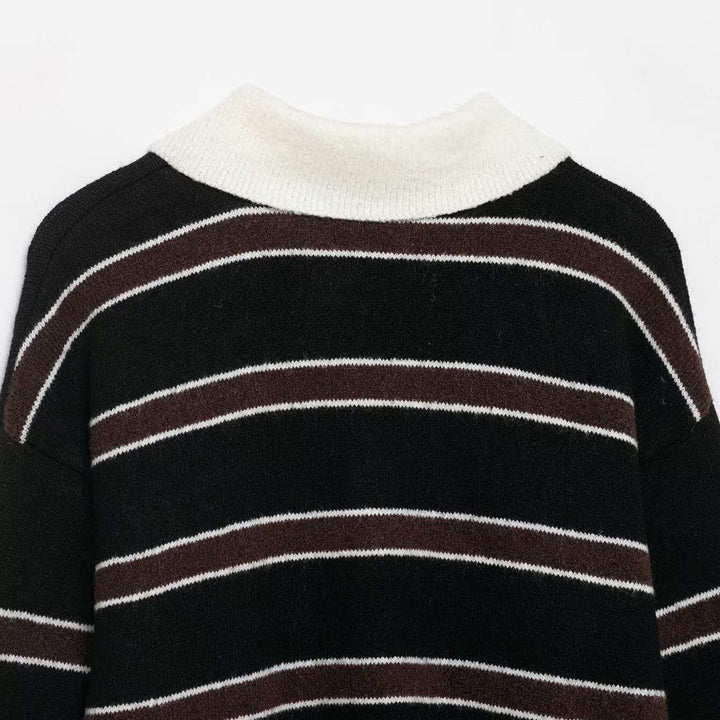 Kvinders afslappede sweater med krave og knaplukning Stilla