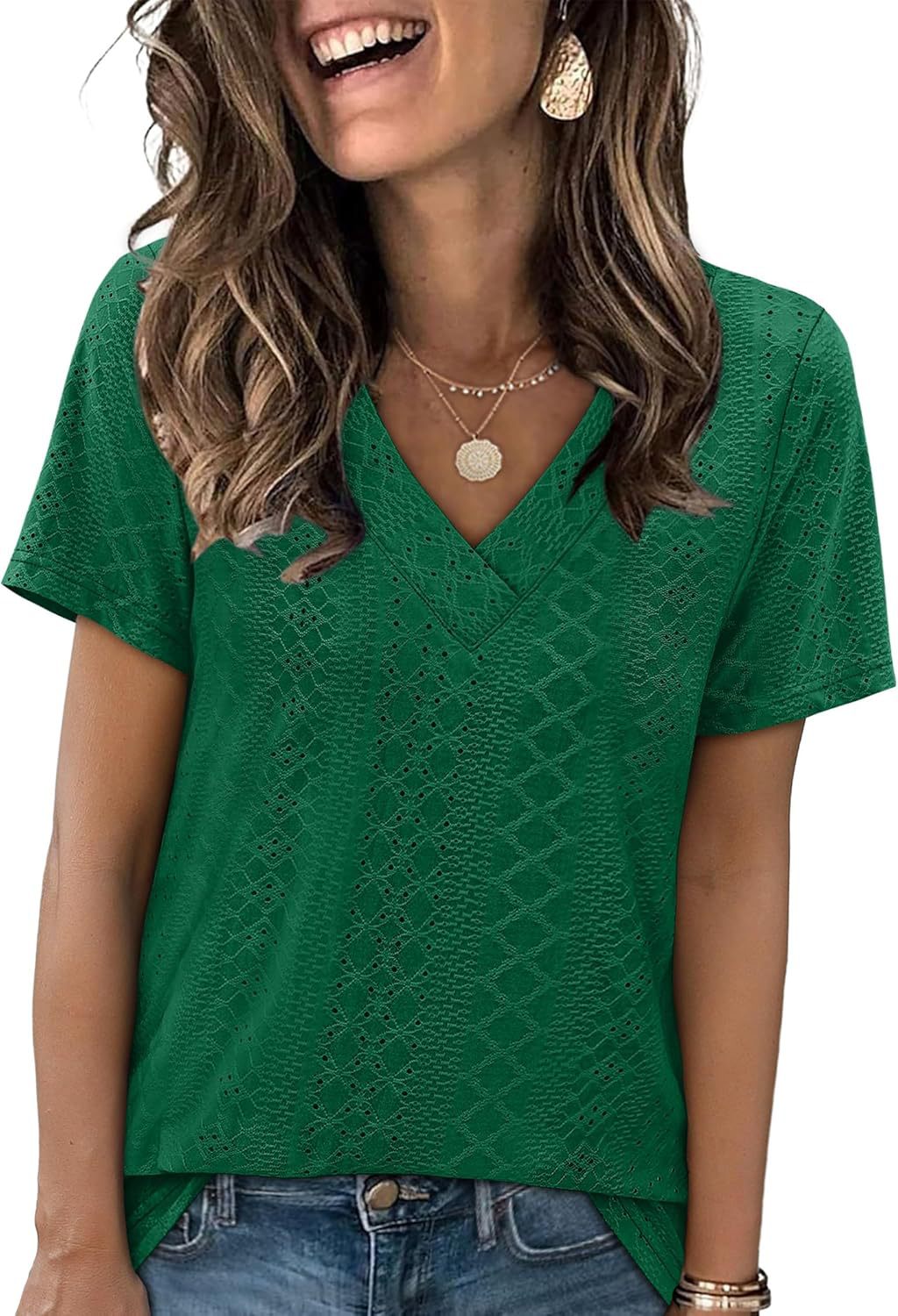 Dame V-hals Blonde-detalje Top Stilla