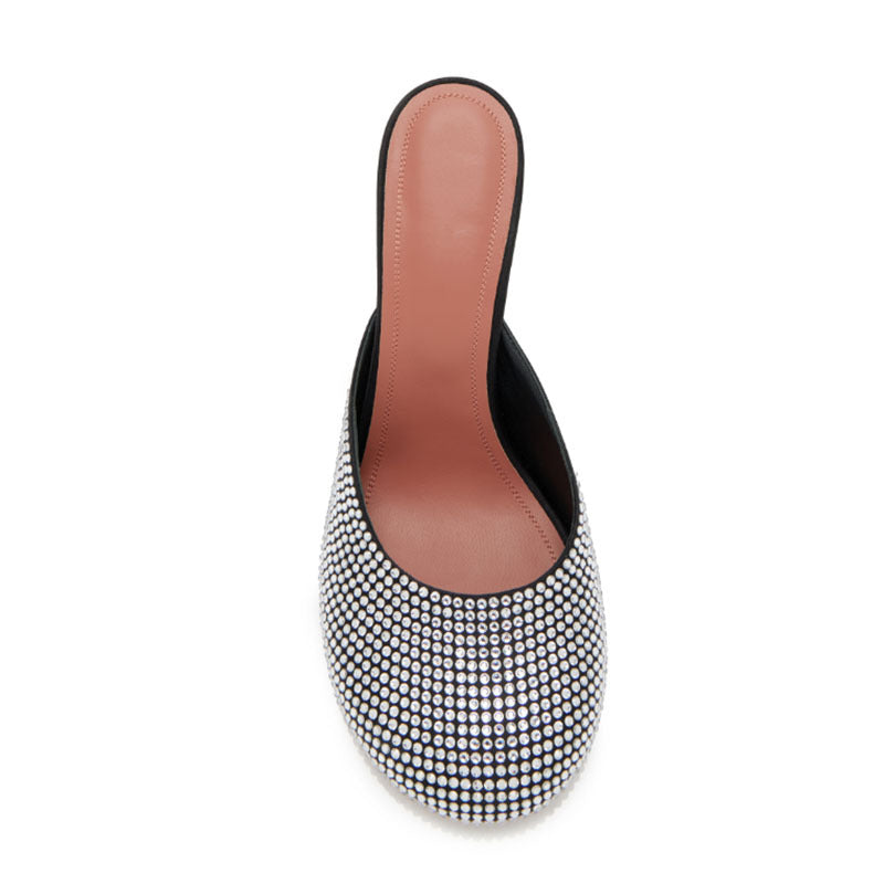 Femme Strass-besatte Slide-Mules Stilla