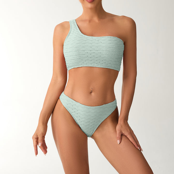 Dame Bikini-sæt med asymmetrisk top og særligt elastisk materiale Stilla