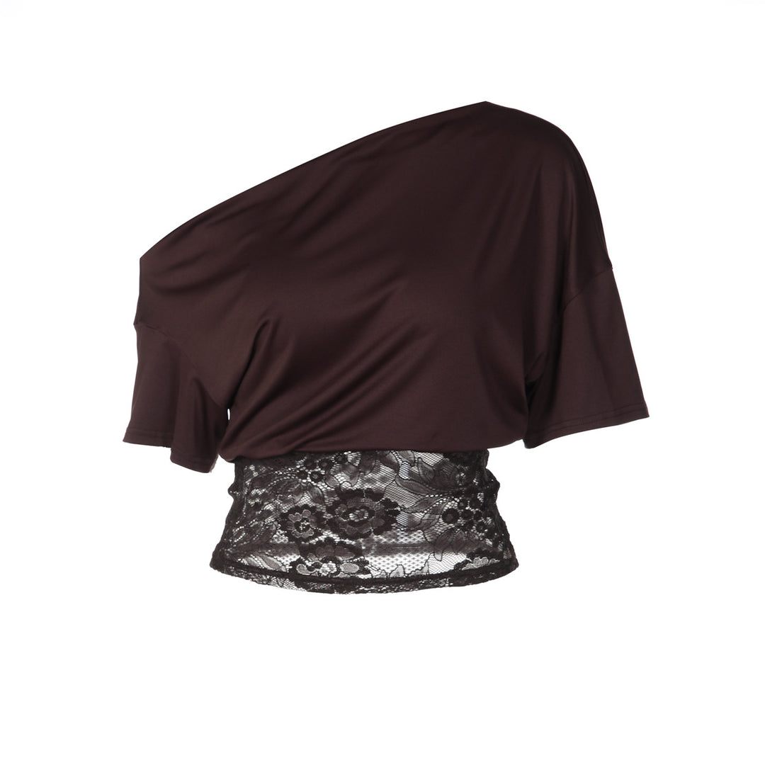 Dame Off-Shoulder Bluse med blondekant Skovae