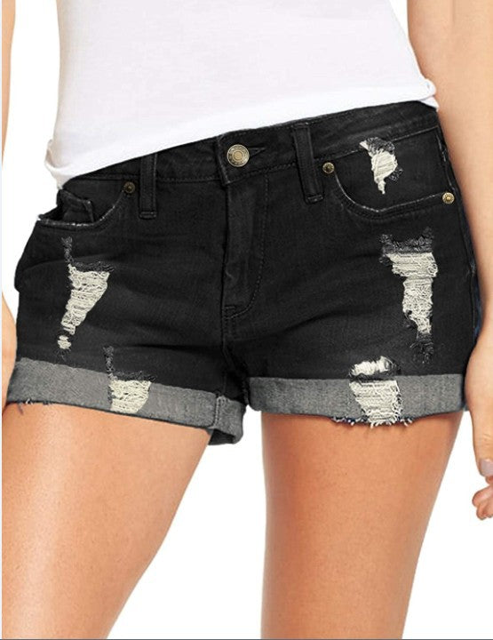 Dame Ripped Jeans-Shorts Stilla
