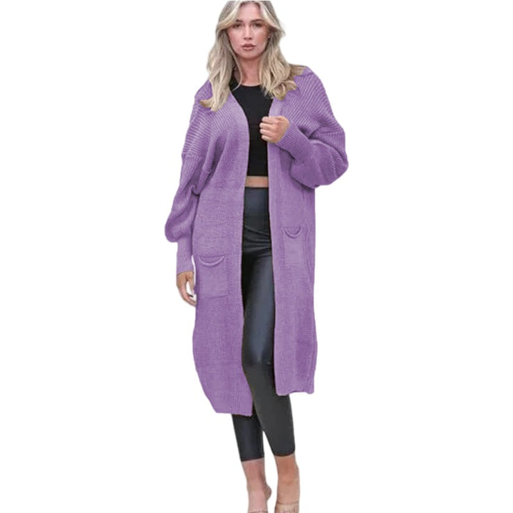 Kvinders Chunky Strik Cardigan med Åbne Lommer og Casual Design Stilla