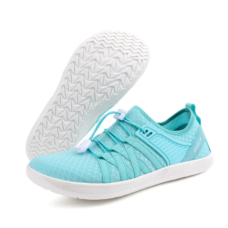 Unisex nan flad by-sneaker med hurtiglukning, elastisk strikoverdel og stødabsorberende let sål Skovae