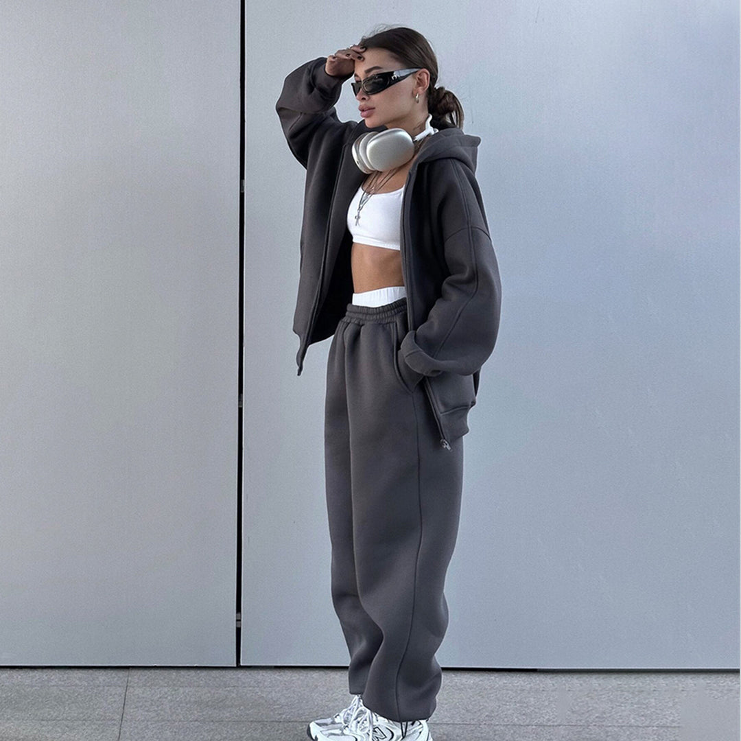 Kvindernes sporty hoodie og joggingbukser sæt Stilla