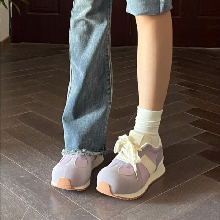 Dame mode Komfort-sneakers med åndbart overdelsmateriale og trendy design Stilla