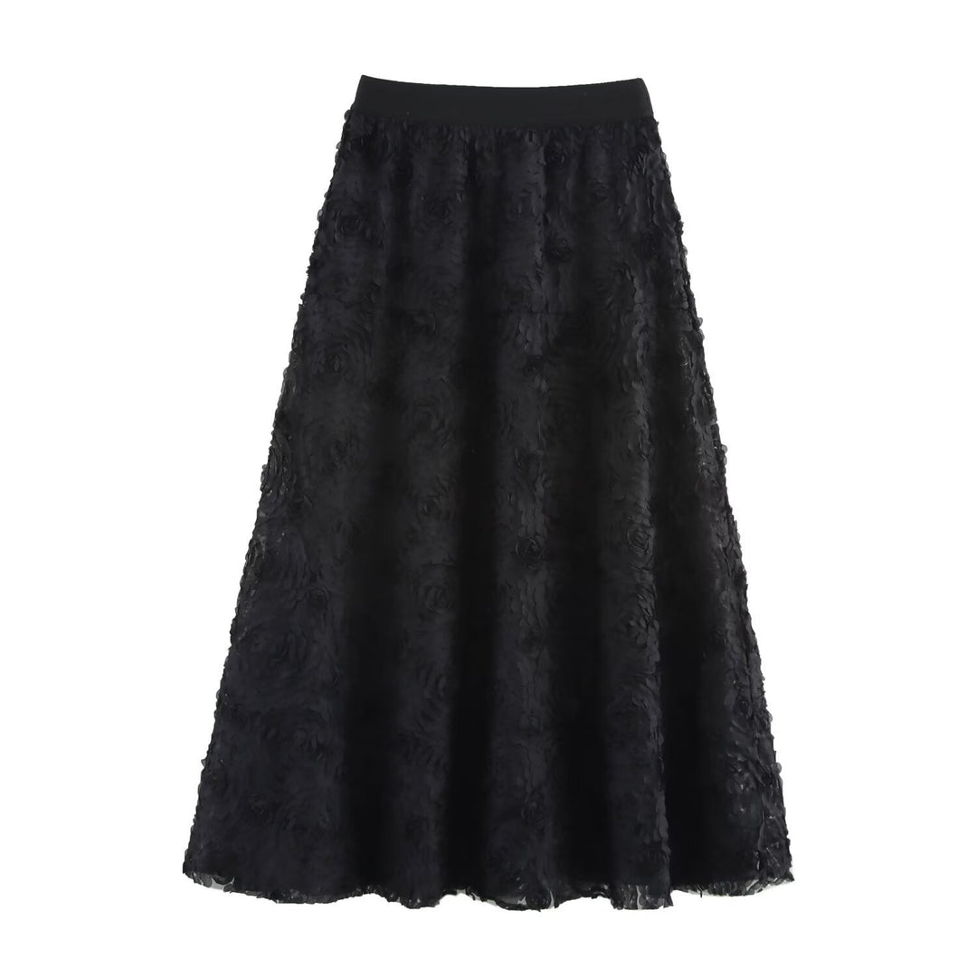 Dame Flared Maxi Skirt med blomstret design Stilla