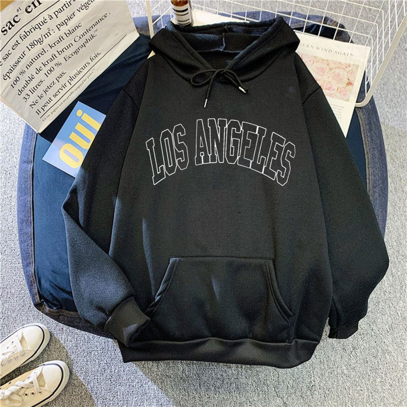 Kvinders hoodie med kreativ Los Angeles skrift Skovae
