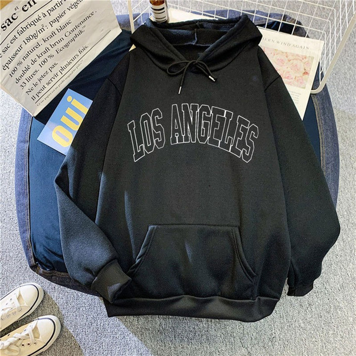 Kvinders hoodie med kreativ Los Angeles skrift Skovae