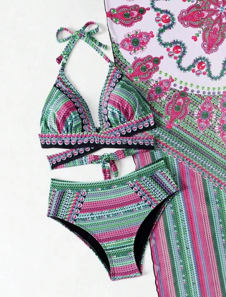Dame bikinitøj med gennemsigtig kaftan Stilla