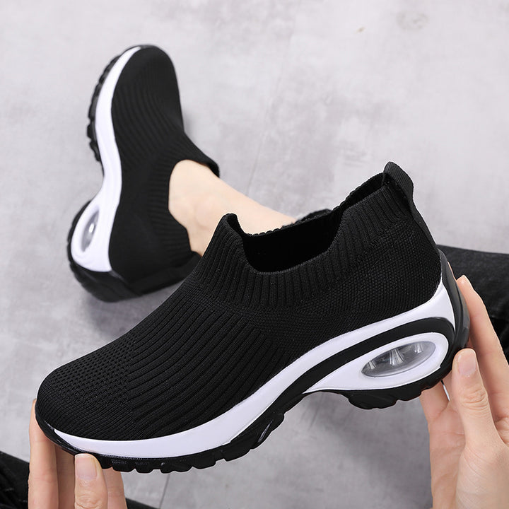 Dame Skridsikre Komfort-Sneakers med åndbar striksteknologi og polstret sål Stilla