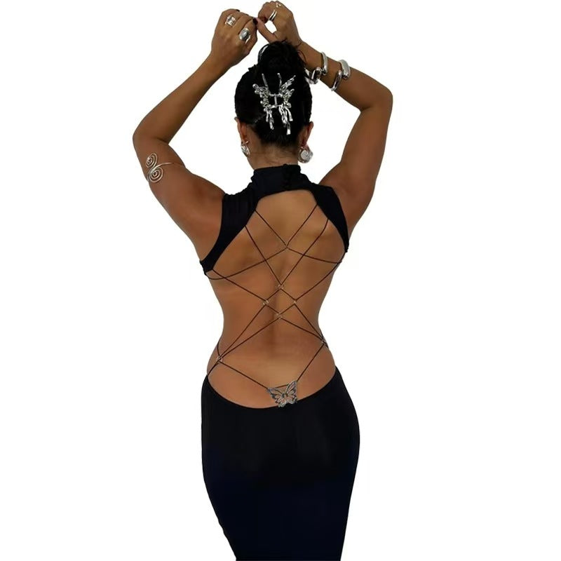 Dame Figurtilpasset Maxikjole med elegante Cut-Out-detaljer Skovae