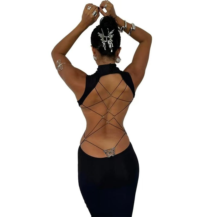Dame Figurtilpasset Maxikjole med elegante Cut-Out-detaljer Skovae