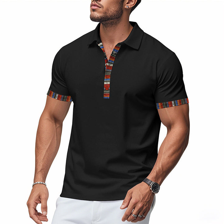Herre polo shirt med farverig krave og ærmekant Stilla