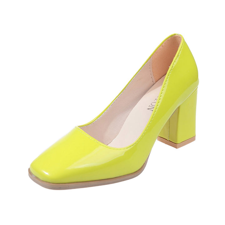 Dame elegante pumps med kvadratisk tåhætte og høj blokhæl Stilla