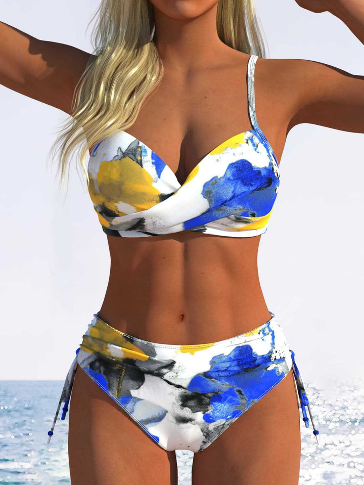 Dame Bikini-sæt med geometrisk design og justerbar talje Skovae