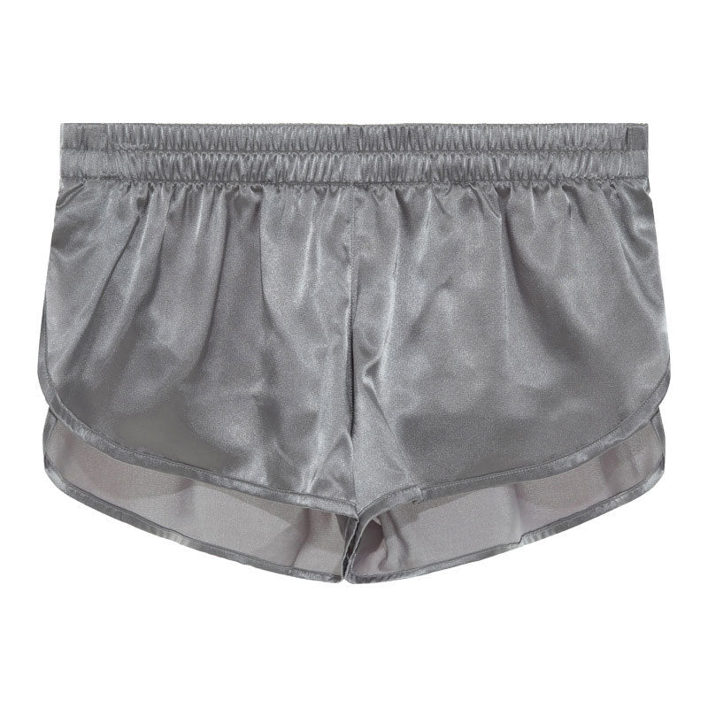 Herrer nan korte satin-natteshorts med elastisk talje og sidelids Skovae