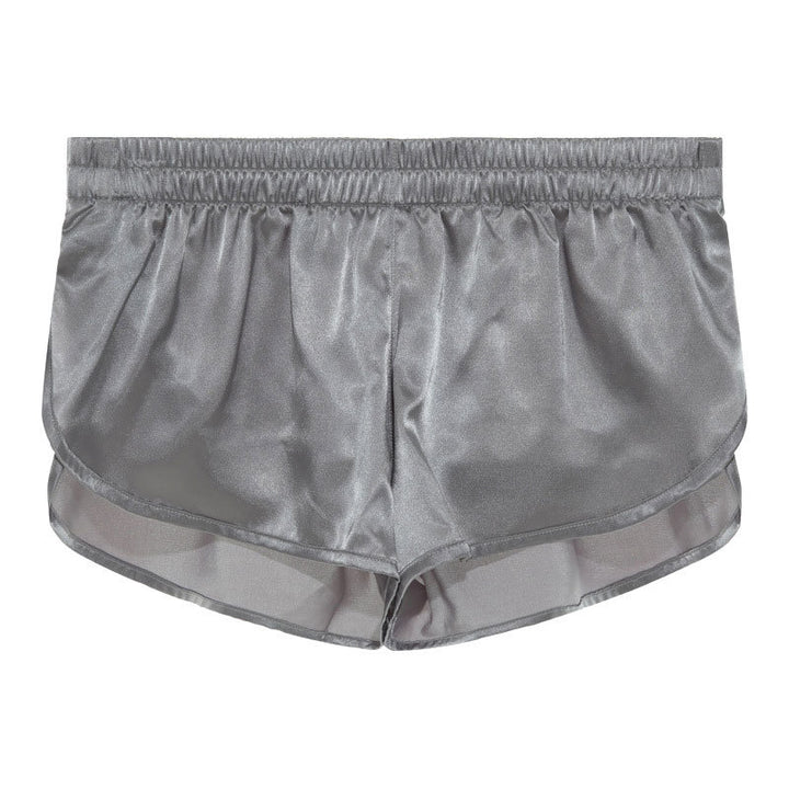 Herrer nan korte satin-natteshorts med elastisk talje og sidelids Skovae