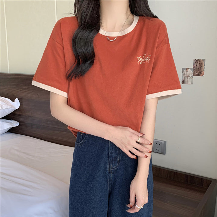 Dame Løs Oversize Grafik T-Shirt med Kontrastdetaljer Stilla